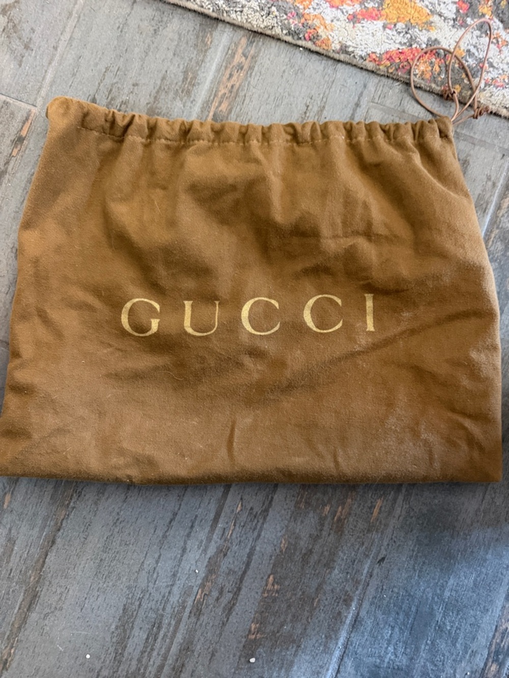 Gucci Brown Dust Bag with Gold Logo